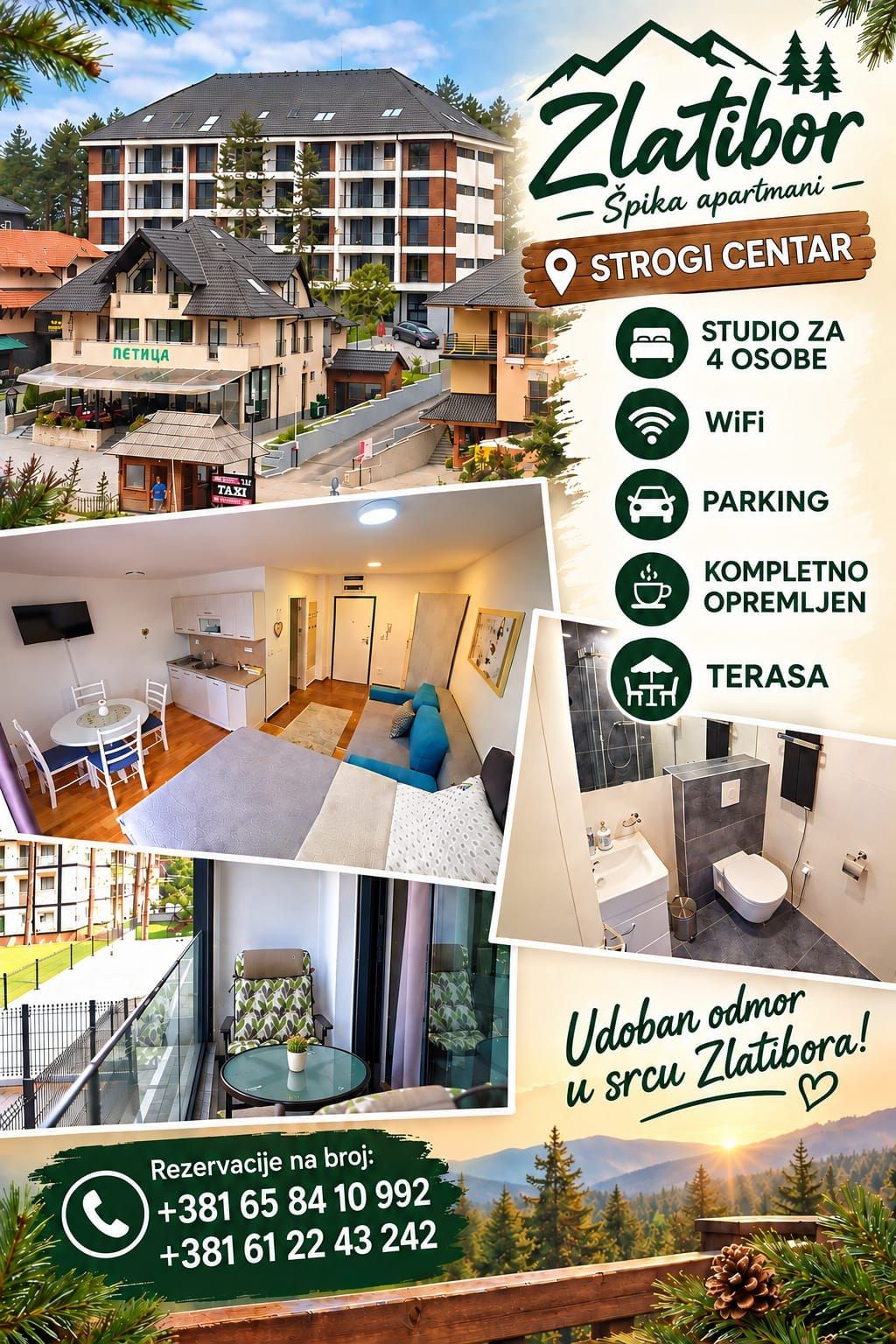 Špika Centar Lux - Stan na dan Zlatibor — dnevna soba, apartman na dan u Zlatibor (fotografija 1 od 10)