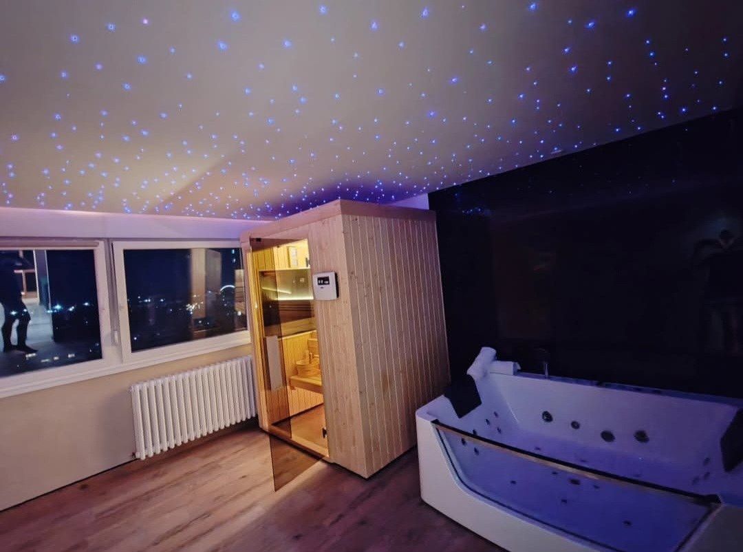 Princ Lux Spa Novi Sad – Stan na dan sa đakuzijem i saunom — dnevna soba, apartman na dan u Novi Sad (fotografija 1 od 16)
