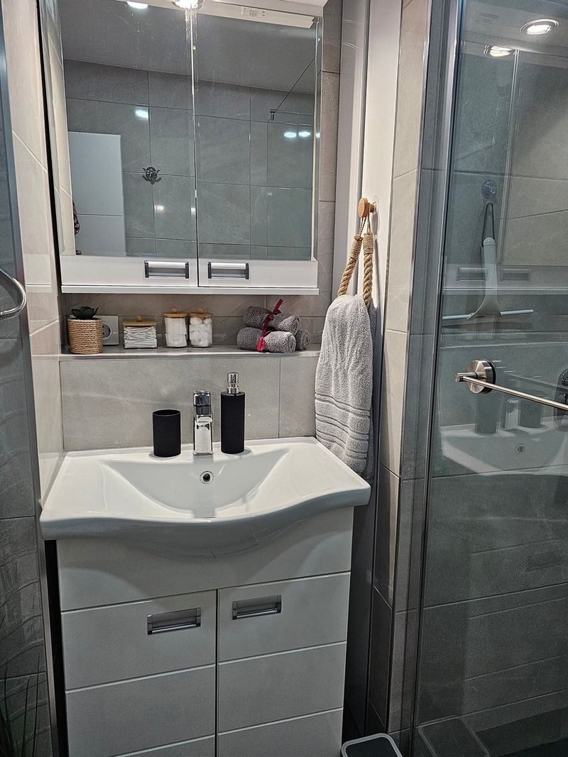 Apartman Aleksandra - Stan na dan u centru Bačke Topole — kupatilo sa tuš kabinom, apartman na dan u Bačka Topola (fotografija 19 od 20)