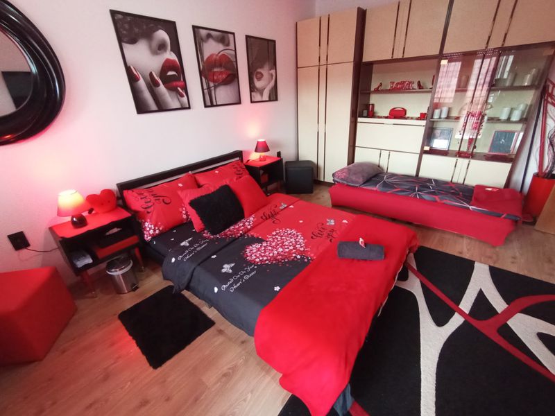 Red&Black Apartman — spavaća soba sa francuskim ležajem, apartman na dan u Senta (fotografija 8 od 9)